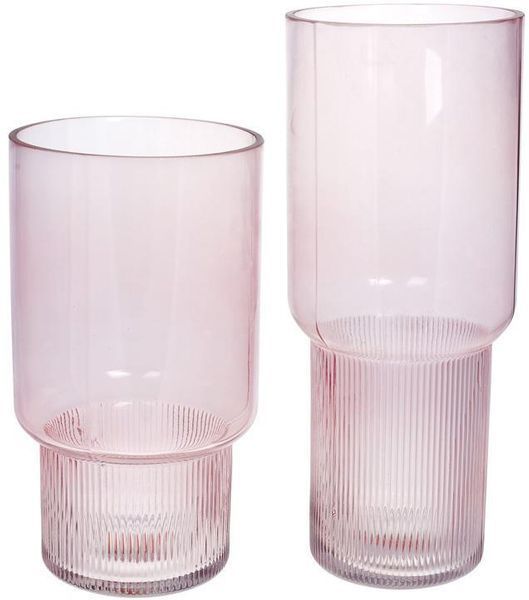 Ваза декоративная Ancient Glass "Фуджи" 32х13см, стекло, светло-розовый BD-591-314 фото