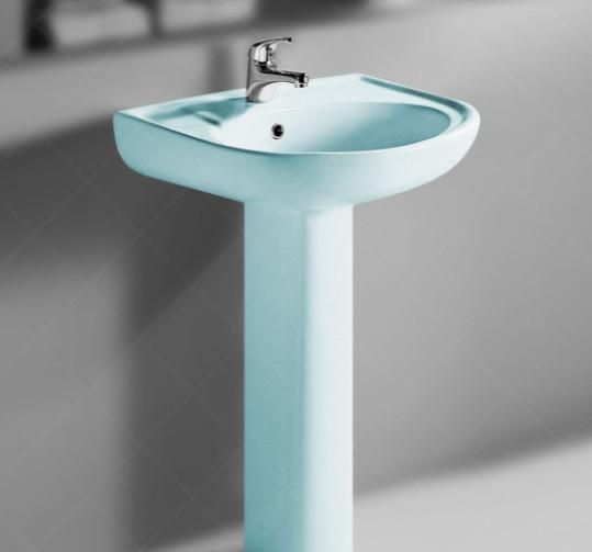 Комплект раковина + ніжка RAK Ceramics Cynthia Wash Basin (57 см) Блакитний L21570 фото