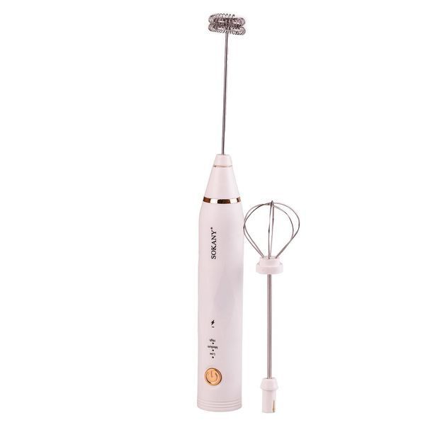 Вспенитель молока аккумуляторный Sokany SK-1772 Hand Mixer USB 1200 mAh капучинатор Белый SK1772W фото