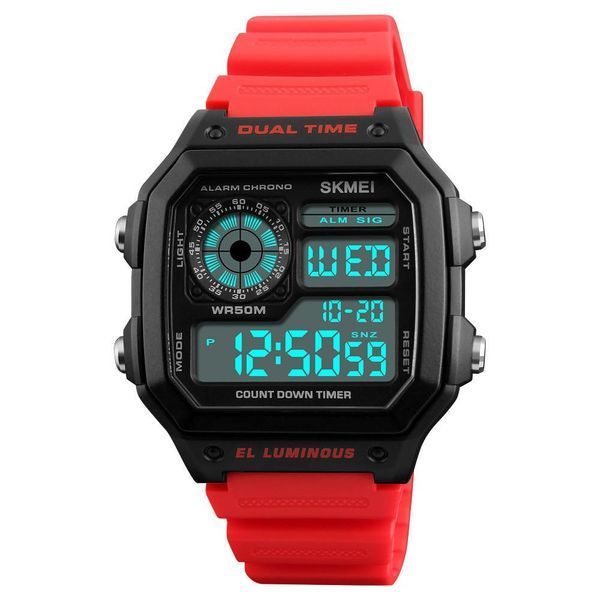 Чоловічий спортивний наручний годинник Skmei 1299 Червоний L1299100 фото