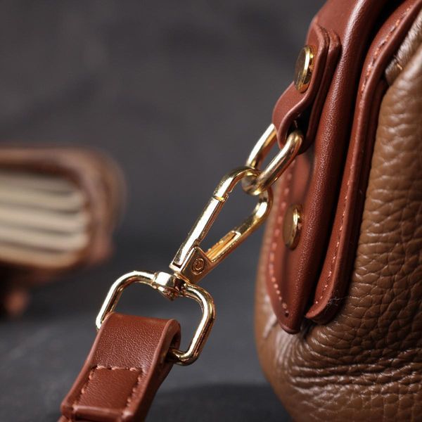 Женский клатч с интересной защелкой из натуральной кожи Vintage 22425 Коричневый b22425 фото