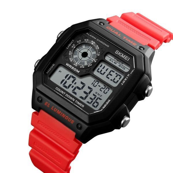 Чоловічий спортивний наручний годинник Skmei 1299 Червоний L1299100 фото