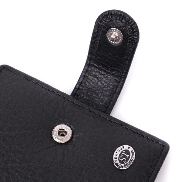 Чоловічий гаманець зручного розміру з натуральної шкіри ST Leather 22471 Чорний b22471 фото