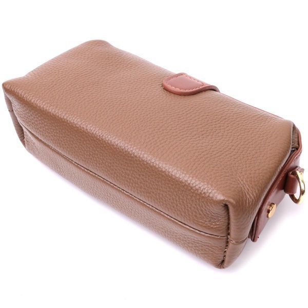 Женский клатч с интересной защелкой из натуральной кожи Vintage 22425 Коричневый b22425 фото