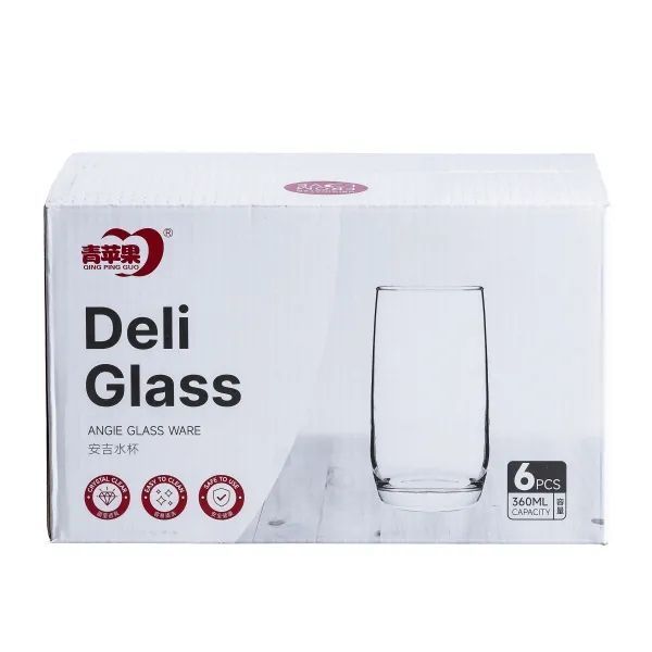 Набір склянок Deli Glass високих 6 штук по 360 мл, Прозорий HP557 фото