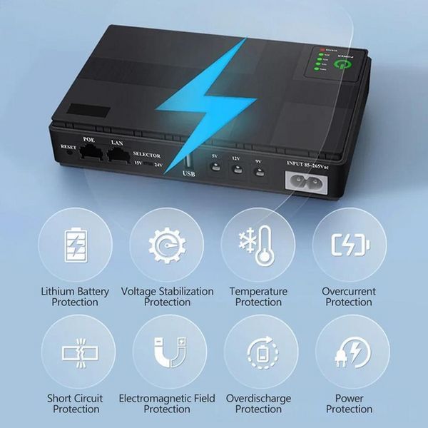 Бесперебойник UPS для WI-Fi роутера 10400maH поддерживает 5/9/12V (до 10 часов работы) L703907 фото