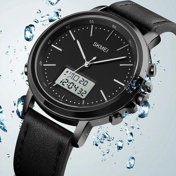 Чоловічий спортивний наручний годинник Skmei 1652 (Чорні з білим) L165201 фото