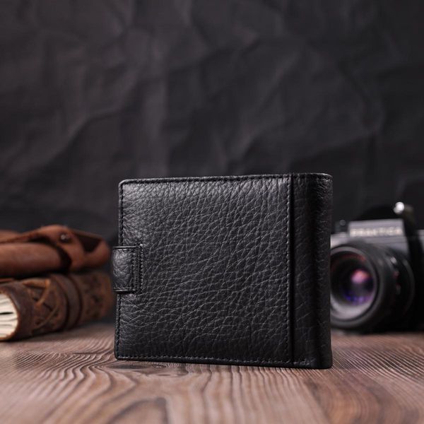 Чоловічий гаманець зручного розміру з натуральної шкіри ST Leather 22471 Чорний b22471 фото