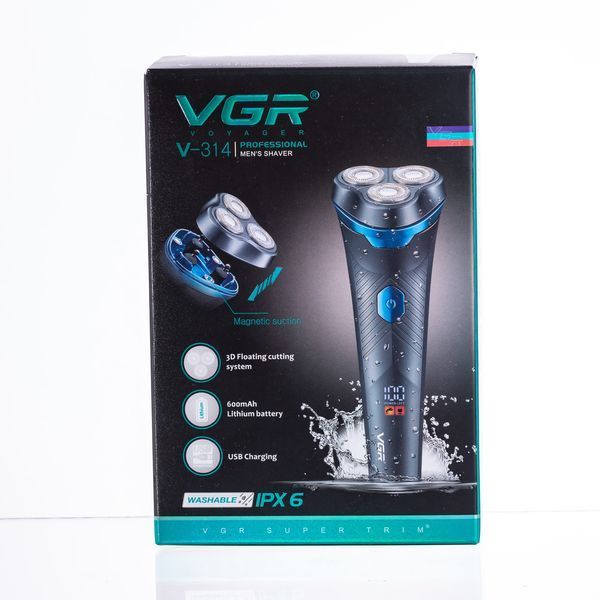 Электробритва для мужчин роторная VGR V-314 для влажного и сухого бритья c дисплеем LU-HP-V-314 фото