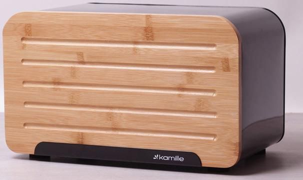 Хлебница Kamille Breadbasket Steel&Bamboo 35х20см из нержавеющей стали KM-1107 фото