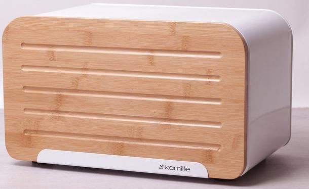 Хлебница Kamille Breadbasket Steel&Bamboo 35х20см из нержавеющей стали KM-1107 фото