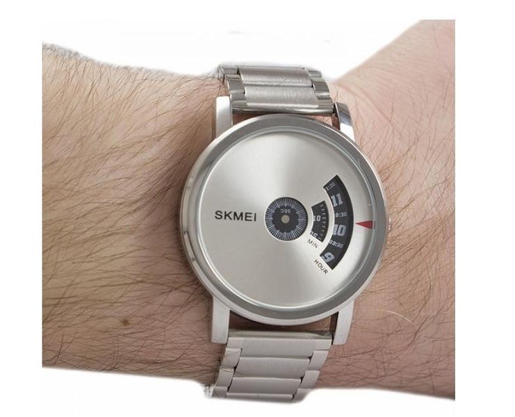 Чоловічий наручний годинник Skmei 1260 оригінальні all silver L126011 фото