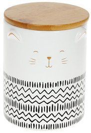Банка "The Cat" для сипучих продуктів 600 мл, біла кераміка BD-304-949 фото