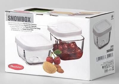 Ємність для зберігання продуктів скляна Snow Box 275 мл з прогумованої кришкою 1 шт 53223 фото