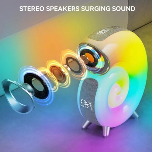 Аккумуляторный ночник G-Smart N70 RGB с часами и Bluetooth колонкой (Белый) L703417 фото