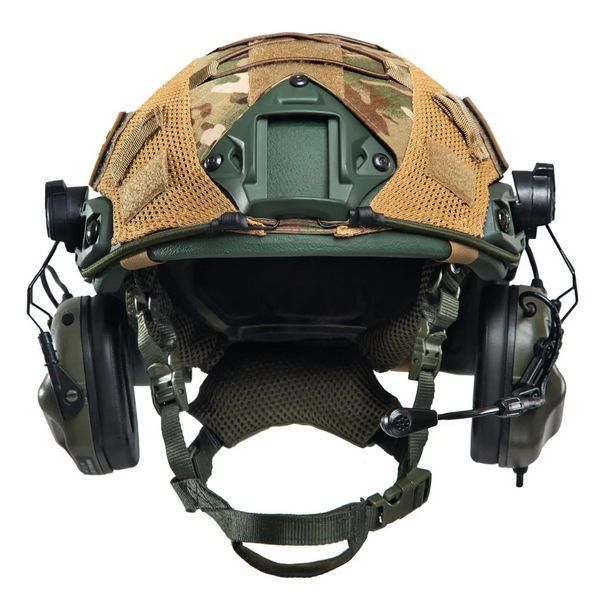 Комплект шолом Fast Team Wendy Helmet NIJ IIIA + навушники Earmor M32H MOD3 + кавер (Оливковий) розмір XL L9006562 фото