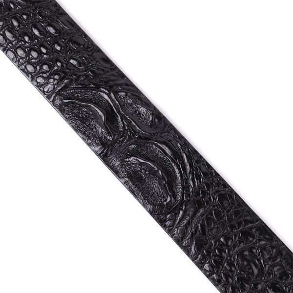 Мужской ремень-автомат CROCODILE LEATHER 18239 из натуральной кожи крокодила Черный b18239 фото