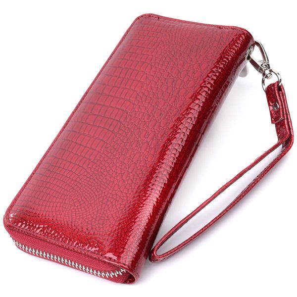 Женский лакированный кошелек на молнии из натуральной кожи ST Leather 22677 Красный b22677 фото
