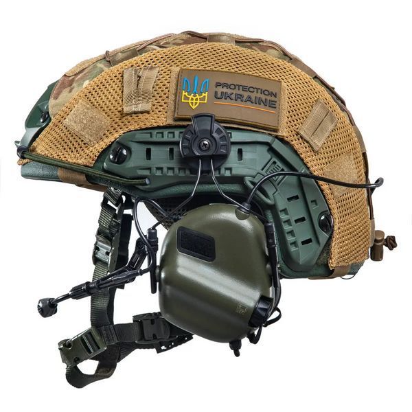 Комплект шолом Fast Team Wendy Helmet NIJ IIIA + навушники Earmor M32H MOD3 + кавер (Оливковий) розмір XL L9006562 фото