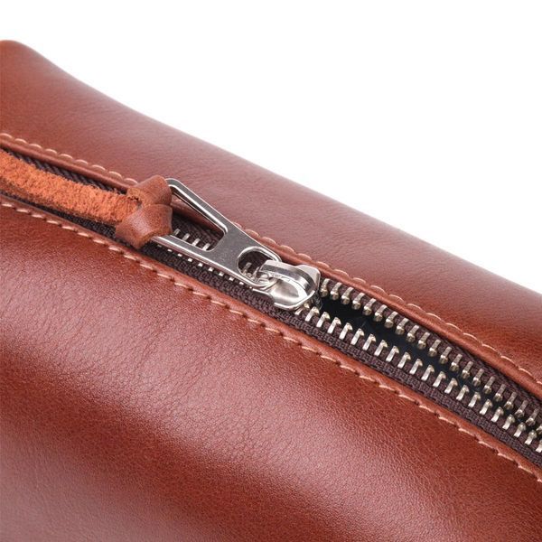 Кожаная мужская косметичка на молнии Сердце Grande Pelle 16765 светло-коричневая 18.5х10х9 см b16765 фото