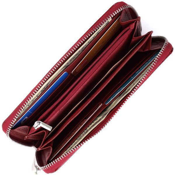 Женский лакированный кошелек на молнии из натуральной кожи ST Leather 22677 Красный b22677 фото