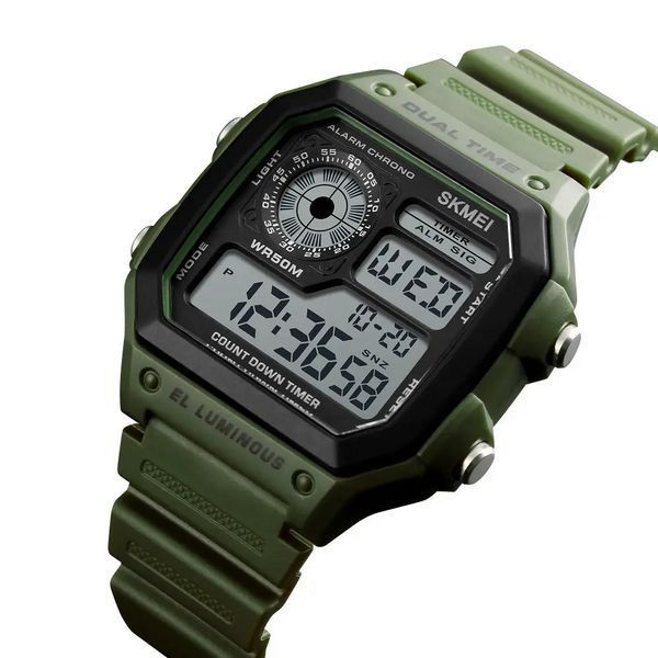 Чоловічий спортивний наручний годинник Skmei 1299 Зелений L12994 фото