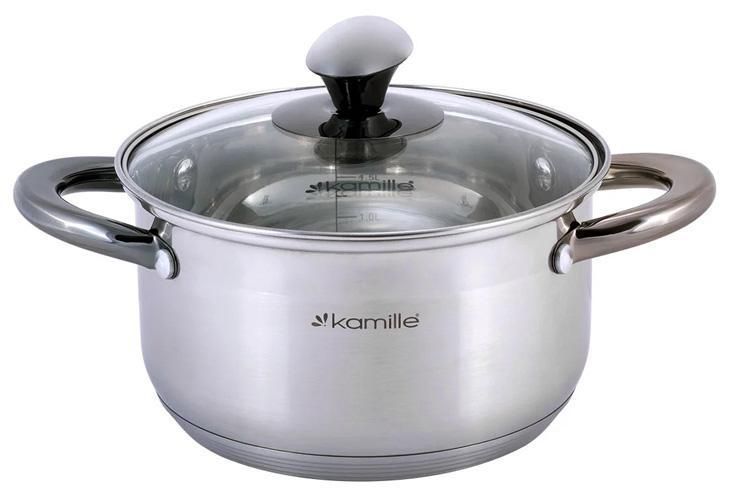 Кастрюля Kamille Groningen 4.5 л из нержавеющей стали с 5-слойным индукционным дном KM-4923 фото