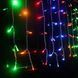 Гірлянда штора завіса Водоспад 3х3 м 280 LED велика лампа 3D (білий шнур, з перехідником) Кольорове світло L2006404 фото 3