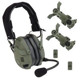 Тактичні активні навушники Wosport HD-16 Гарнітура з шумопоглинанням + Bluetooth (Оливковий) L160270 фото