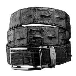 Ремень-автомат CROCODILE LEATHER 18236 из натуральной кожи крокодила (каймана) Черный b18236 фото