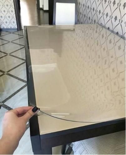 Мягкое стекло Прозрачная силиконовая скатерть на стол Soft Glass Защита для мебели 1.5х1.0 м (Толщина 1.5мм) L15000 фото