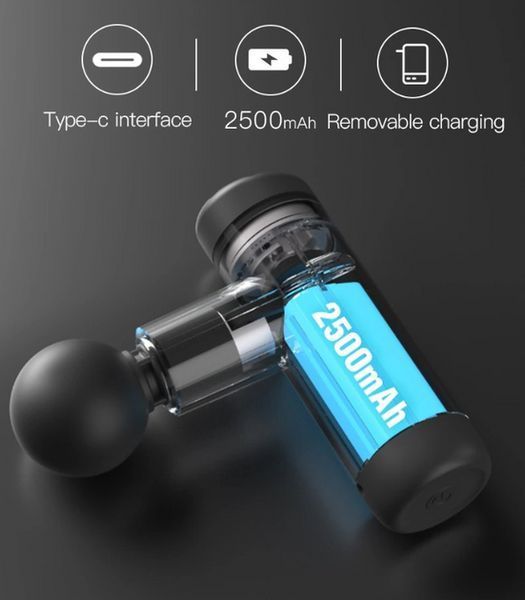 Перкуссионный массажный пистолет Booster Mini X 2500mAh (6 насадок) с кейсом L712477 фото