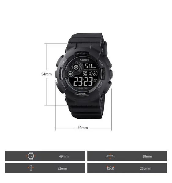 Мужские наручные спортивные часы Skmei 1583 Черные с черным L900318 фото