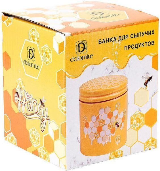 Банка керамічна "Sweet Honey" 480 мл для сипучих продуктів, жовтий BD-DM795-HN фото