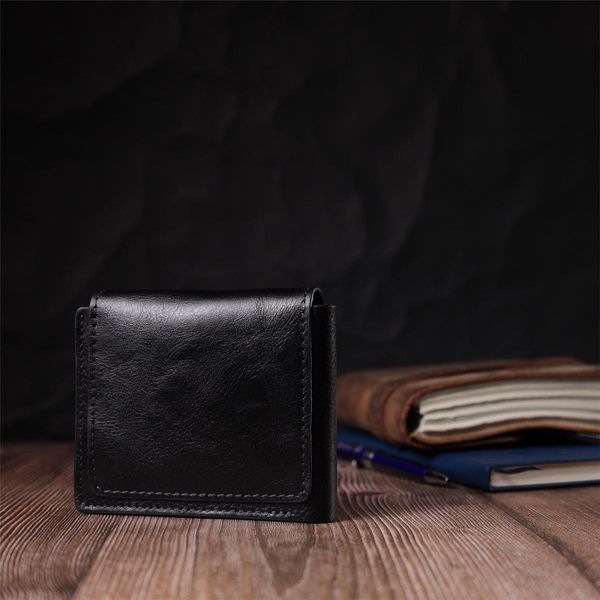 Кошелек унисекс из глянцевой натуральной кожи GRANDE PELLE 16806 Черный b16806 фото