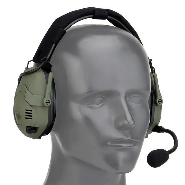 Тактичні активні навушники Wosport HD-16 Гарнітура з шумопоглинанням + Bluetooth (Оливковий) L160270 фото