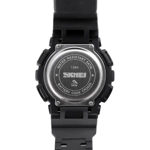 Мужские наручные спортивные часы Skmei 1583 Черные с черным L900318 фото
