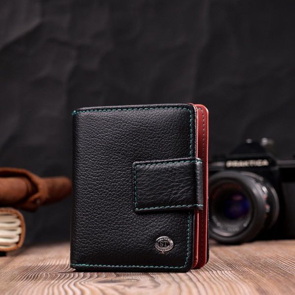 Вертикальний жіночий гаманець із натуральної шкіри ST Leather 19436 Чорний b19436 фото