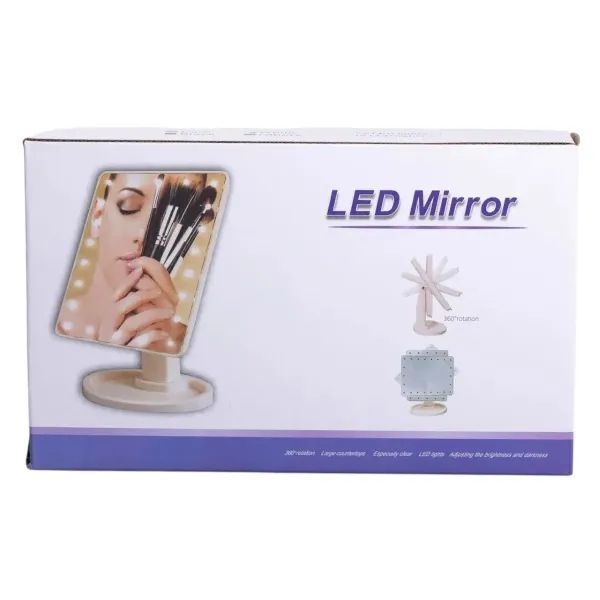Настольное зеркало с подсветкой 22 LED для макияжа на ножке Розовый LU-HP-10-4AP фото