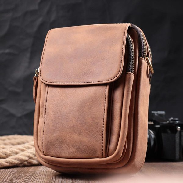 Винтажная сумка для мужчин из натуральной кожи Vintage 22811 Коричневый b22811 фото