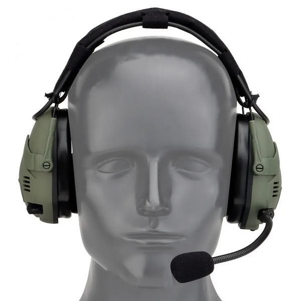 Тактичні активні навушники Wosport HD-16 Гарнітура з шумопоглинанням + Bluetooth (Оливковий) L160270 фото