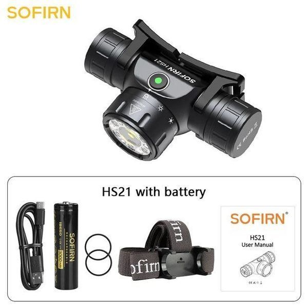 Фонарь налобный светодиодный Sofirn HS21 2200лм 6500K с красным светом + аккумулятор L718802 фото