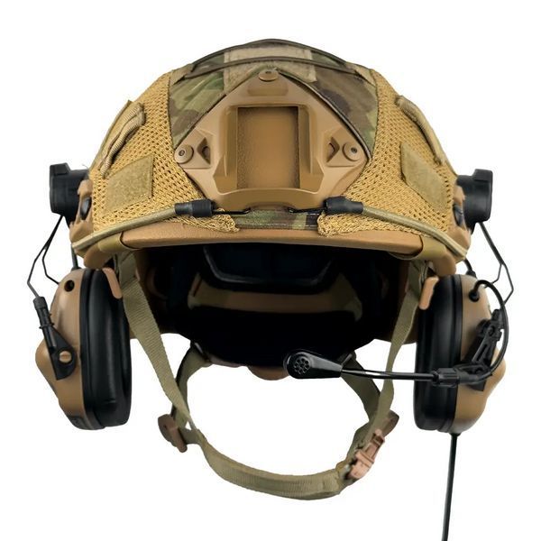 Комплект шлем Fast Team Wendy Helmet NIJ IIIA + наушники Earmor M32H MOD3 + кавер (Койот) размер S L9006563 фото