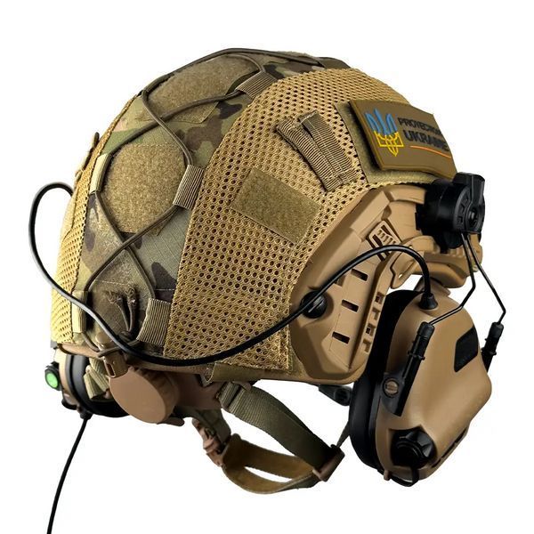 Комплект шлем Fast Team Wendy Helmet NIJ IIIA + наушники Earmor M32H MOD3 + кавер (Койот) размер S L9006563 фото