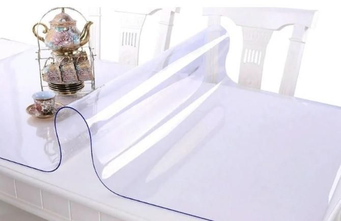 Мягкое стекло Прозрачная силиконовая скатерть на стол Soft Glass Защита для мебели 1.5х1.0 м (Толщина 1.5мм) L15000 фото