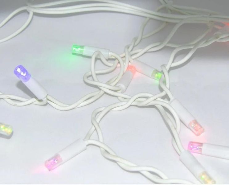 Гирлянда уличная Бахрома 5 м 120 Led (на белом проводе, с переходником) Цветная L520601 фото
