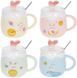 Кружка фарфоровая "Funny Rabbits" 430мл с крышкой и ложкой, 4 дизайна BD-927-225 фото 1