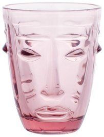 Набір 6 скляних стаканів Ariadne "Face Pink" 250мл, темно-рожеве скло BD-420-142 фото