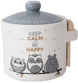 Банка-медовниця керамічна Be Happy "Совушки" 420 мл ST-2370-18 фото