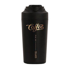 Термочашка Coffee з ремінцем 480 мл чорна HP-14-14B фото
